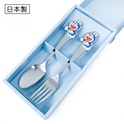 哆啦a夢 不鏽鋼餐具 湯匙 叉子 禮盒裝 (2入)