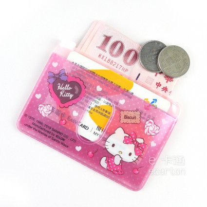 Hello Kitty 夾鏈式票卡夾 文具 (草莓)
